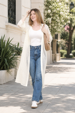 Load image into Gallery viewer, Women Long Net Coverup in Cream - Stylish and Elegant Overlay