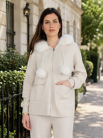 Load image into Gallery viewer, Women Sweater Hoodie in Cream