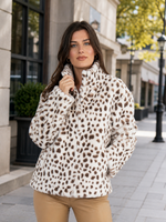 Load image into Gallery viewer, Reversible Faux Fur Coat in Cream Leopard print