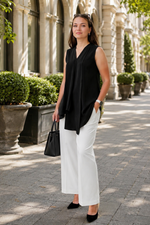 Load image into Gallery viewer, Women Sleeveless V Neck Tunic in Black