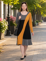 Load image into Gallery viewer, Long Sleeve Black Midi Dress - Buy Online for Stylish Elegance