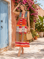 Load image into Gallery viewer, Sleeve Less Multi Color Printed Long Dress for Women