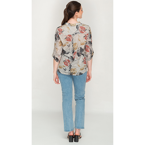 Casual Half Sleeve, Full Button Printed Women Top For Womens