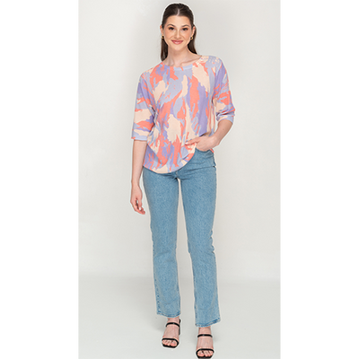 Trendy Printed Casual Short Top For Womens