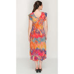 Load image into Gallery viewer, Multicolour, Flutter Sleeves, V Neck Dress For Womens