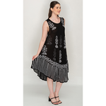 Load image into Gallery viewer, Sleeveless Black Printed Umbrella Dress for Women