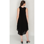 Load image into Gallery viewer, Sleeveless Black Printed Umbrella Dress for Women