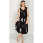 Load image into Gallery viewer, Black Printed Sleeveless Umbrella Dress for Women