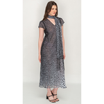 Load image into Gallery viewer, Sleeve Less Semi Long Black & White Printed 2 in 1 Reversible Dress For Women