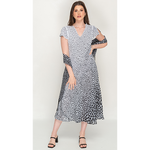 Load image into Gallery viewer, Sleeve Less Semi Long Black & White Printed 2 in 1 Reversible Dress For Women