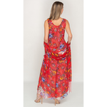 Load image into Gallery viewer, Semi-Long Red Floral Printed Reversible Pants set For Women