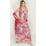 Load image into Gallery viewer, Semi-Long Red Floral Printed Reversible Pants set For Women