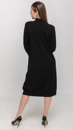 Load image into Gallery viewer, Sweater Dress with Sequin on Front in Black