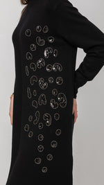 Load image into Gallery viewer, Sweater Dress with Sequin on Front in Black