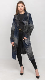 Load image into Gallery viewer, Multi Colors Cardigan Sweater in Navy