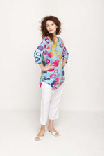 Load image into Gallery viewer, Women Top 3/4 Sleeves, Crew Neck Multi Color Prints