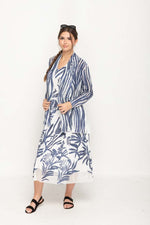 Load image into Gallery viewer, Navy Printed Full Sleeve Cardigan For Women