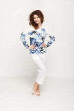 Load image into Gallery viewer, Women's Blue Prints Full Sleeve , Crew Neck Knit Top