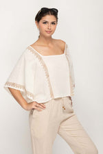 Load image into Gallery viewer, Women's Oversize Top in Cream With Square Neck