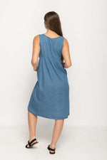 Load image into Gallery viewer, Casual Sleeveless, Crew Neck Full Buttons Down Women Denim Dress