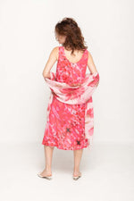 Load image into Gallery viewer, Sleeveless Semi Long Pink Floral Printed 2 in 1 Reversible Dress For Women