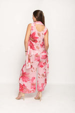 Load image into Gallery viewer, Sleeveless Pinkish Floral Printed Reversible Pant Set For Women