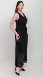 Load image into Gallery viewer, THE DEEP BLACK PLEATED MAXI DRESS - Nikky Apparels