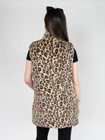 Load image into Gallery viewer, Reversible Faux Fur Long Vest In Leopard Print