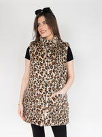 Load image into Gallery viewer, Reversible Faux Fur Long Vest In Leopard Print