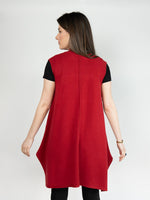 Load image into Gallery viewer, Women 's Sleeveless Cardigan in Red