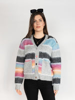 Load image into Gallery viewer, Women Cardigan Sweater in Multi Colors-Block Print