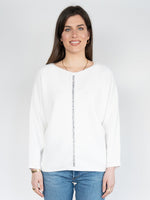 Load image into Gallery viewer, Women Sweater in White , Crew Neck