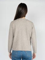 Load image into Gallery viewer, Women Short Sweater Jacket in Fawn , Buttons Down Fringes Tassel and Crew Neck (Copy)