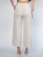 Load image into Gallery viewer, Women Knit Casual Wide Leg Pants in Beige