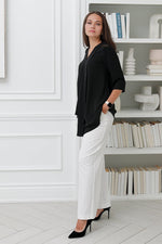 Load image into Gallery viewer, Women 3/4 sleeves V Neck Tunic in Black
