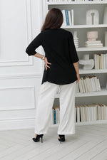 Load image into Gallery viewer, Women 3/4 sleeves V Neck Tunic in Black