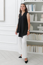 Load image into Gallery viewer, Women Sleeveless V Neck Tunic in Black