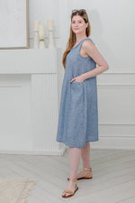 Load image into Gallery viewer, Women Sleeveless ,Crew Neck Dress in Baby Blue