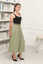 Load image into Gallery viewer, Women One Size Pleated Skirt in Avocado Green