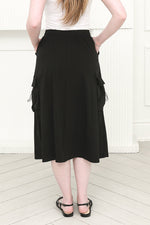 Load image into Gallery viewer, Women One Size Cargo Skirt in Black