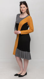 Load image into Gallery viewer, Buy Long Sleeve Black Midi Dresses Online - Nikky Apparels