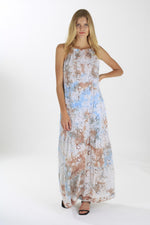 Load image into Gallery viewer, TIE DYE SLIP DRESS IN FOREST BROWN AND BLUE