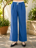 Load image into Gallery viewer, Women Blue Casual Pants for Ultimate Comfort and Style