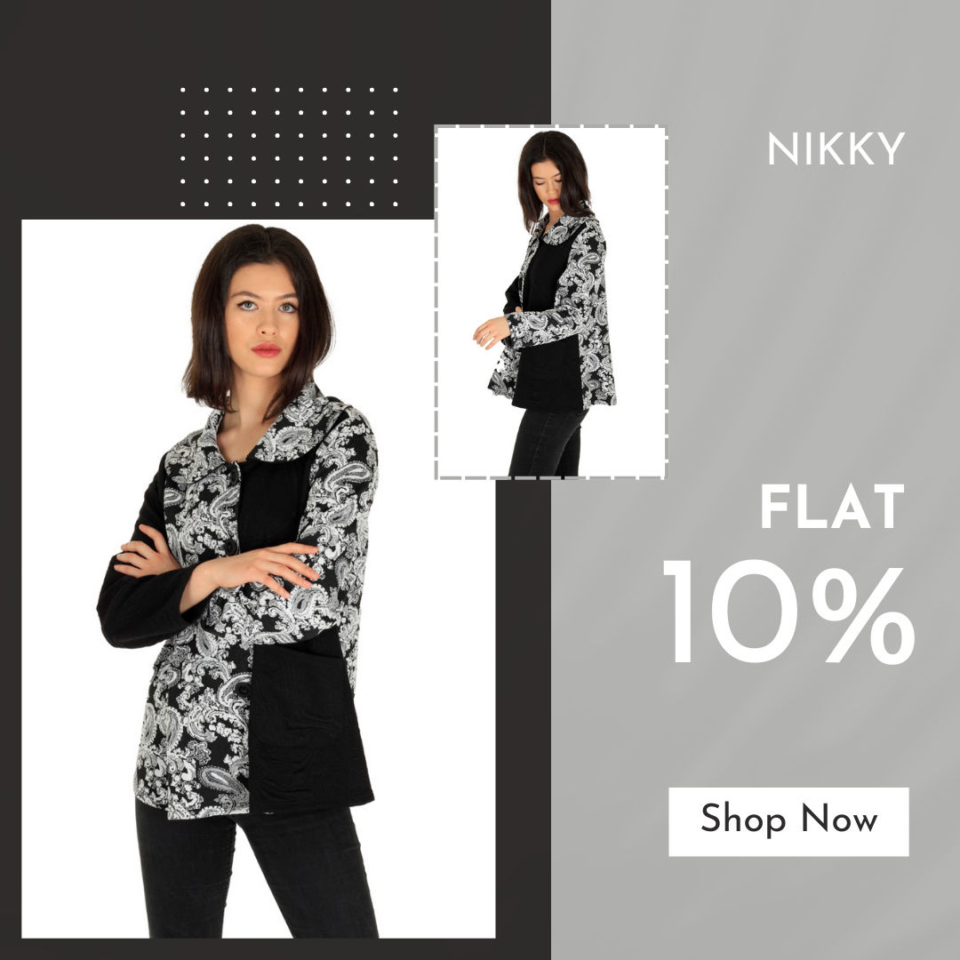 Stylish Black and White Long Sleeve Jacket for Women