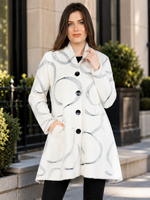Load image into Gallery viewer, Long Coat  in Cream with Black Print