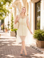 Load image into Gallery viewer, Elevate After Hours Silk Dress in Classic Oatmeal for Effortless Elegance