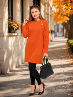 Load image into Gallery viewer, Knitted Dress in Heathered Orange