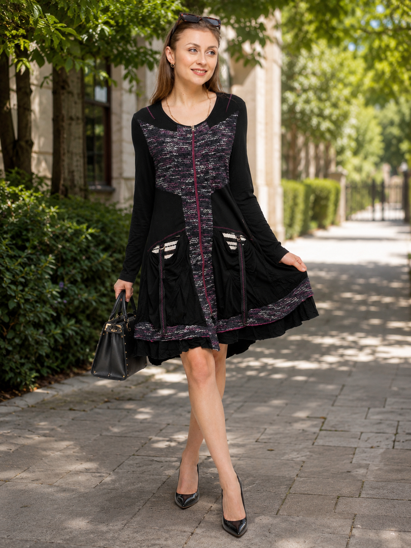 Buy Women's Black Long Sleeve Zip-Up Dresses Online
