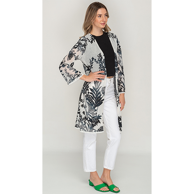Chic Printed White And Black Tunic Dress For Women