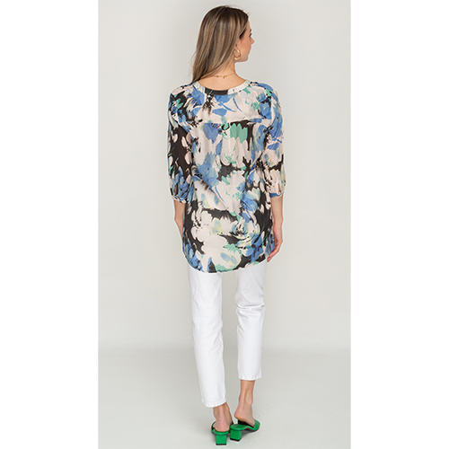 Blue Printed Casual Top For Womens